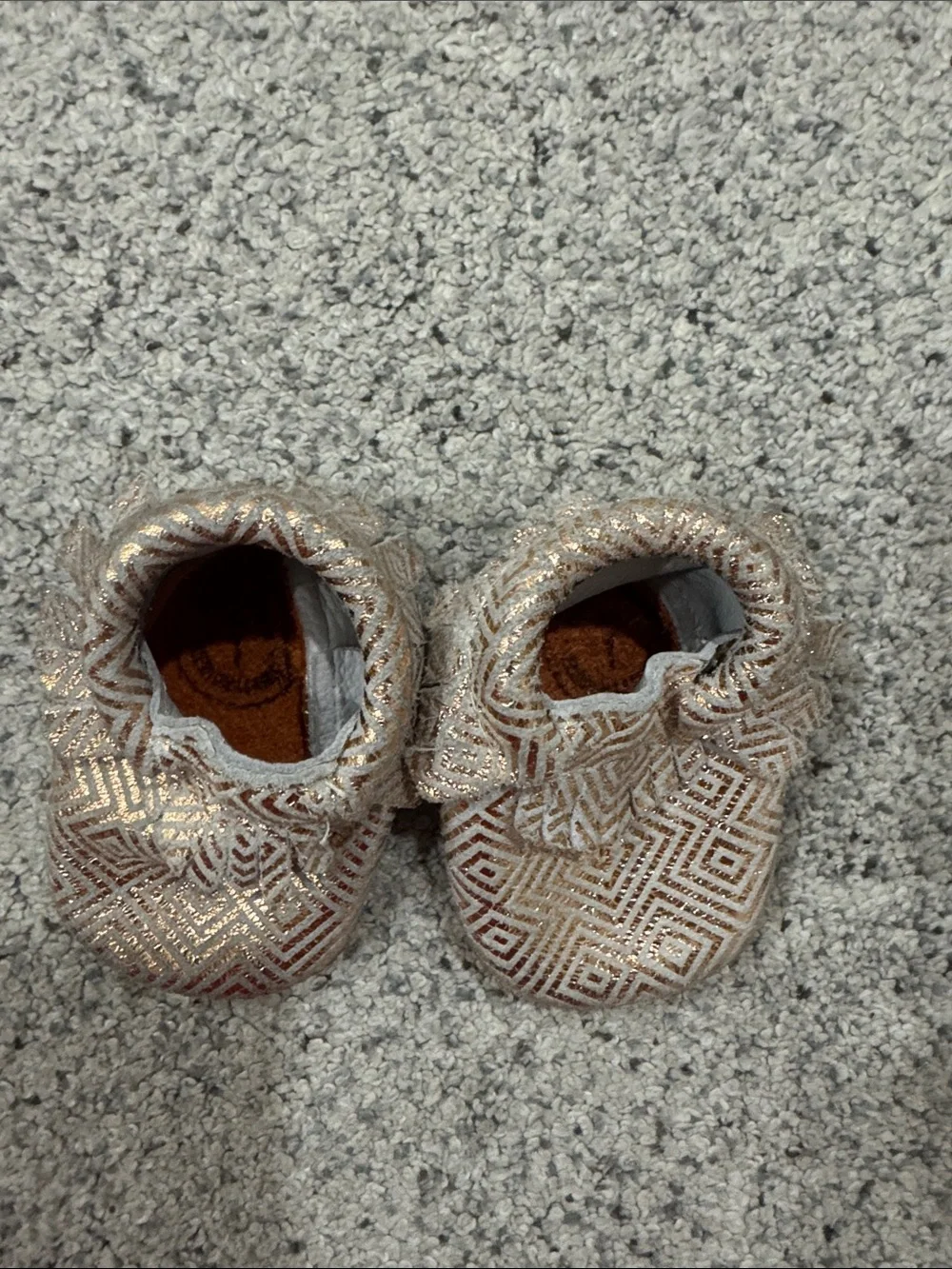 Freshly Picked Metallic Gold Patterned Slip-On Shoes